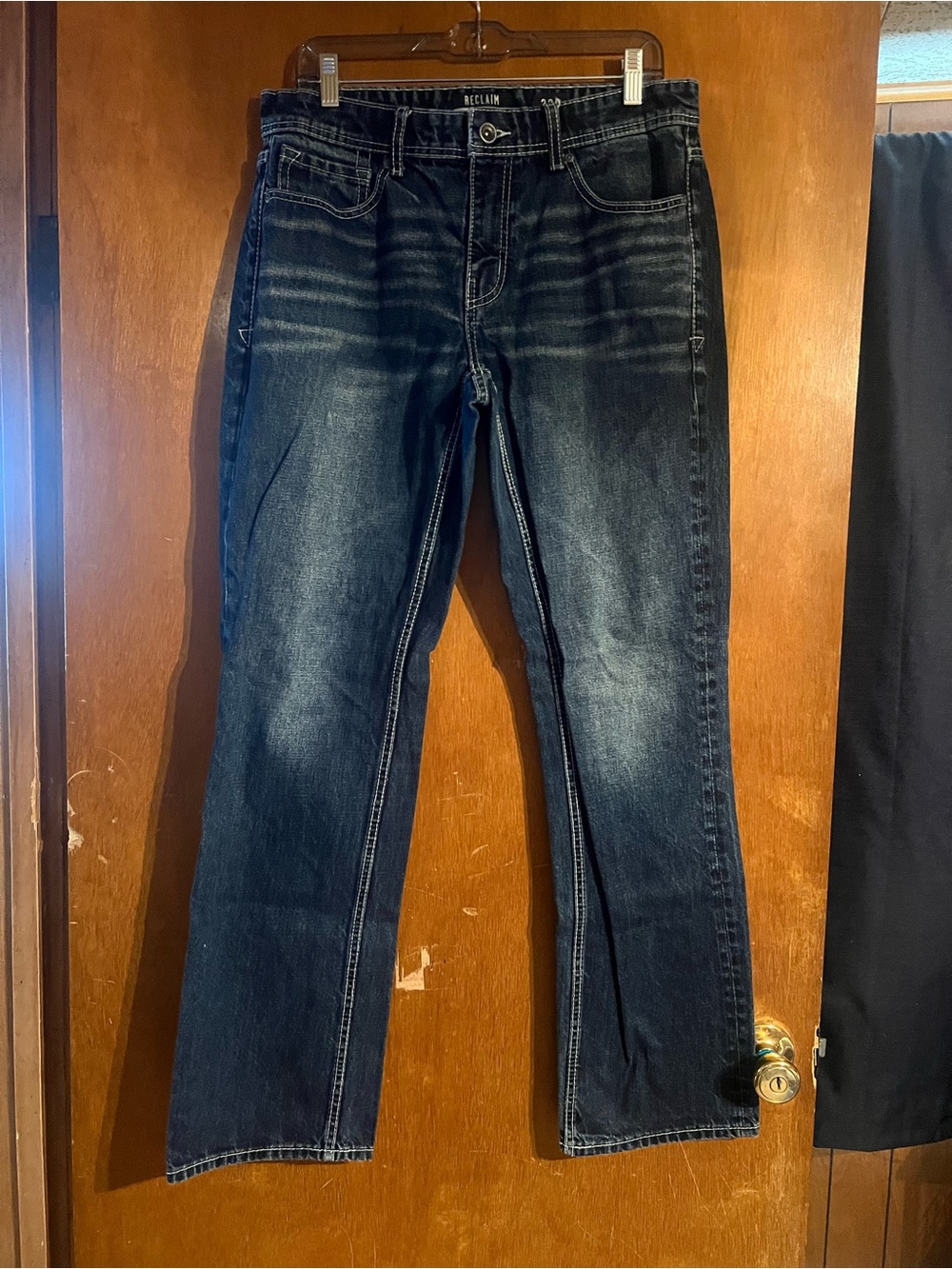Reclaimed Vintage Men's Straight Jeans - Dark Blue Wash
